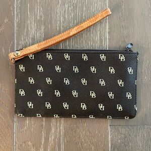 Dooney & Bourke Dark Brown Wristlet Key Chain Pouch